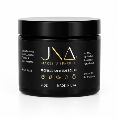 JNA Sparkle Professional Metal Polish | Luxury Jewelry & Watch Care. Available in multiple sizes — select your size above. 2 & 4 oz check kits 1,2 & 3.